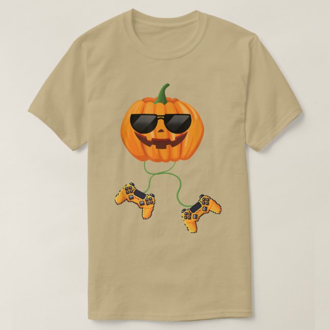 Camiseta Halloween Jack O Lantern Gamer Boys Homens Engraça (Frente do Design)