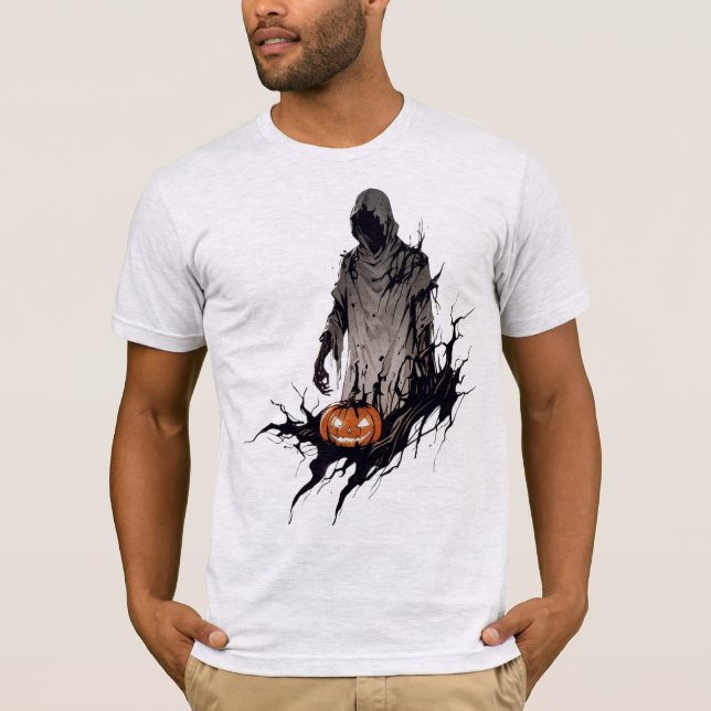 Camiseta Halloween Jack-o'-lantern Ghost (Frente)