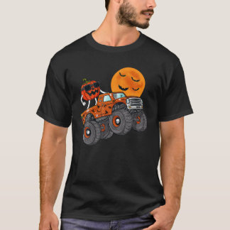 Camiseta Halloween Jack O Lanterna Monster Truck Toddler Bo