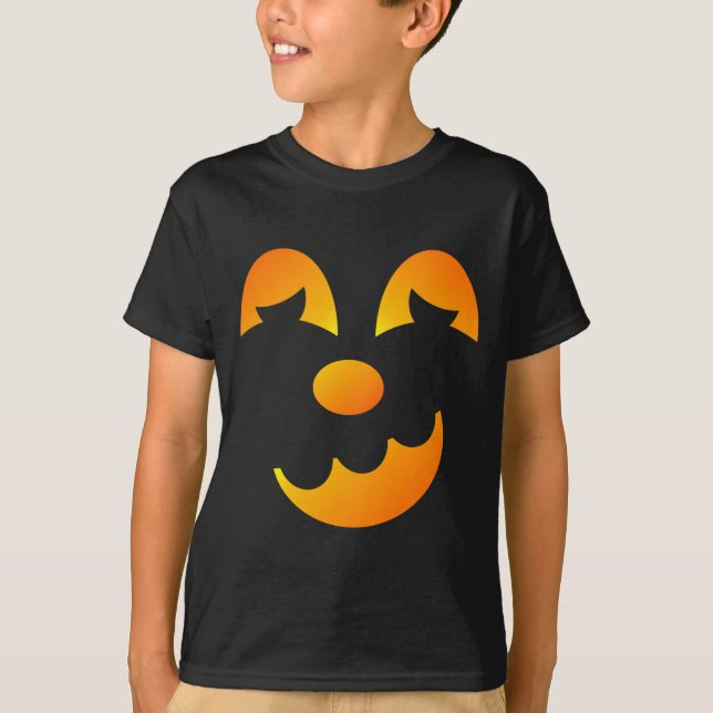 Camiseta Halloween Jack-o-lanterno Engraçado do Cara (Frente)