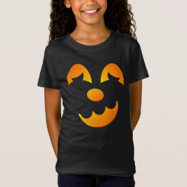 Camiseta Halloween Jack-o-lanterno Engraçado Rosto da Menin