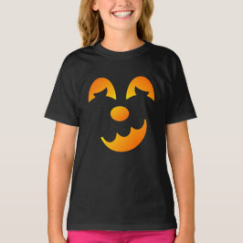 Camiseta Halloween Jack-o-lanterno Engraçado Rosto da Menin