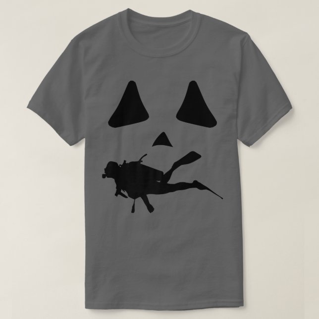 Camiseta Halloween Jackolantern Scuba Diver Funny Spooky Fa (Frente do Design)