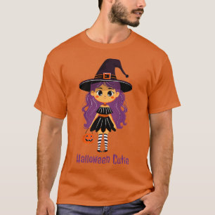 Camiseta Halloween Kawaii Cute Witch Tirt