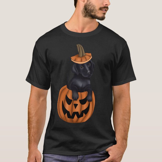 Camiseta Halloween Labrador Retriever Cortou A Cãozinha Em  (Frente)