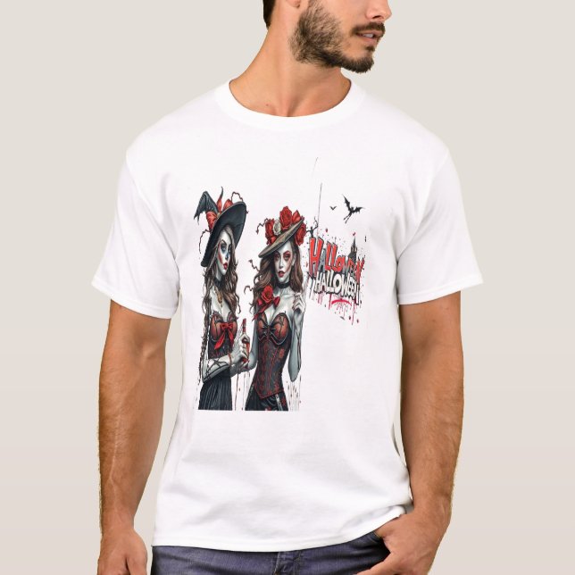 Camiseta halloween ladies graffiti art family (Frente)