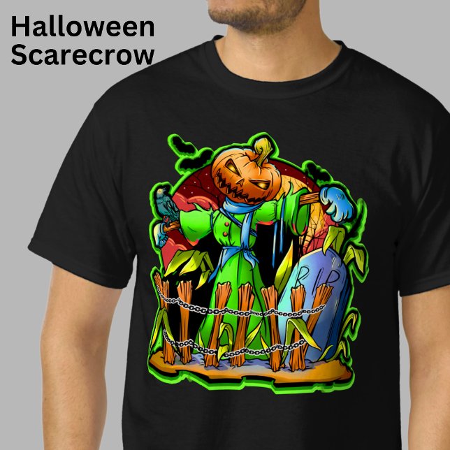 Camiseta Halloween Lady Scarecrow Pumpkin Cabeça de Pumpkin (Criador carregado)