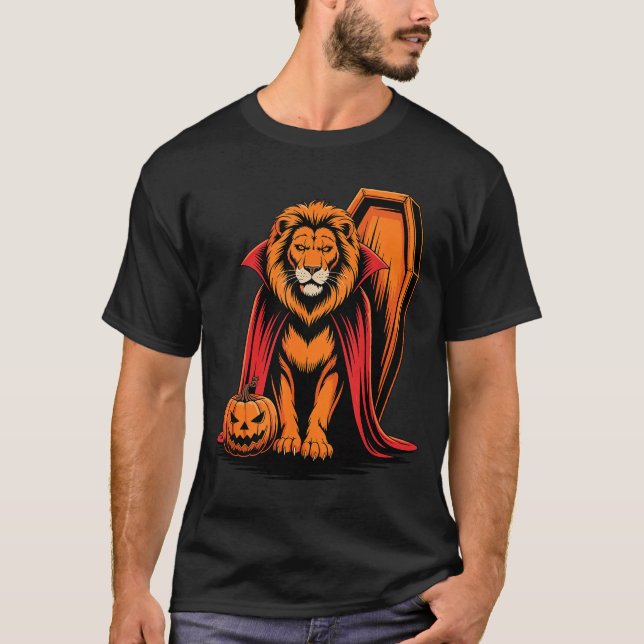 Camiseta Halloween Lion Coffin Lions  (Frente)