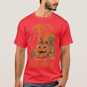 Camiseta Halloween Long Live Halloween Witchy Pumpkin Black