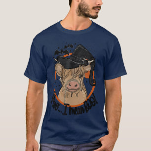 Camiseta Halloween Longhorn Cow Moo Quero Dizer Boo Cow Wit
