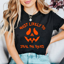 Camiseta Halloween Mais Provável de Roubar os Doces Persona