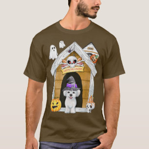 Camiseta Halloween Maltese Dog Witch Haunted House403