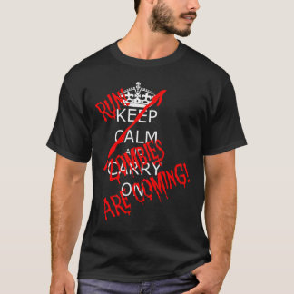 Camiseta Halloween Mantenha Carregar Calmo Em Corrida Zombi