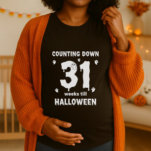 Camiseta Halloween Maternity Counting Down 31 Semanas