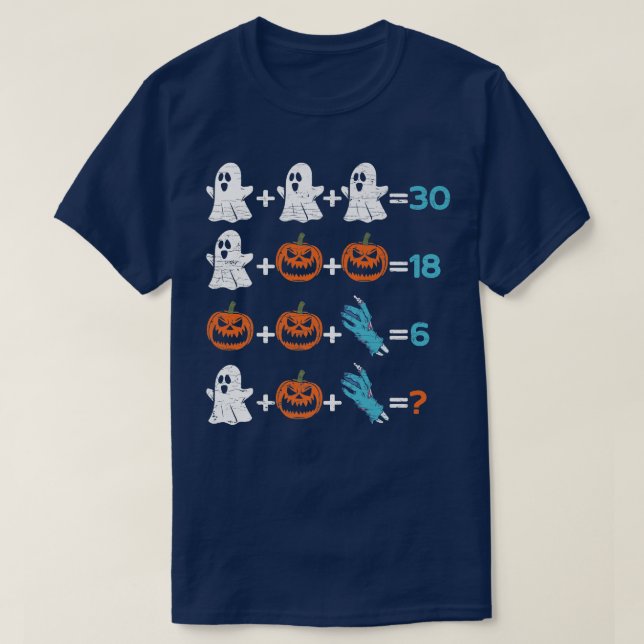 Camiseta Halloween Math Teacher Premium (Frente do Design)