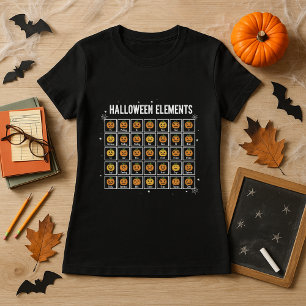Camiseta Halloween Mesa periódica da Química de Pumpkins