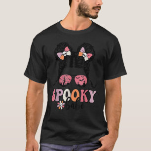 Camiseta Halloween Messy Bun Girl Spooky Babe Season Groov