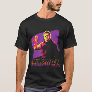 Camiseta Halloween Michael Myers Neon Portrait