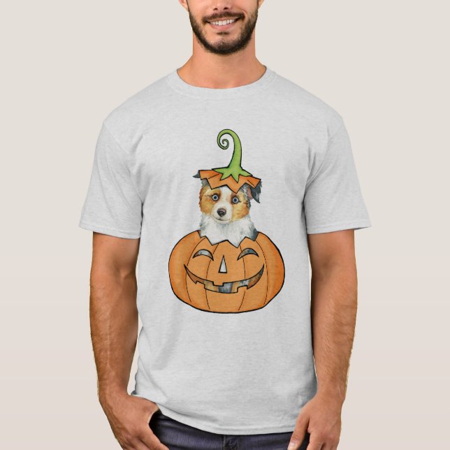 Camiseta Halloween Miniature American Shepherd (Frente)