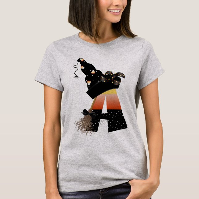 Camiseta Halloween Monograma - Letra A (Frente)