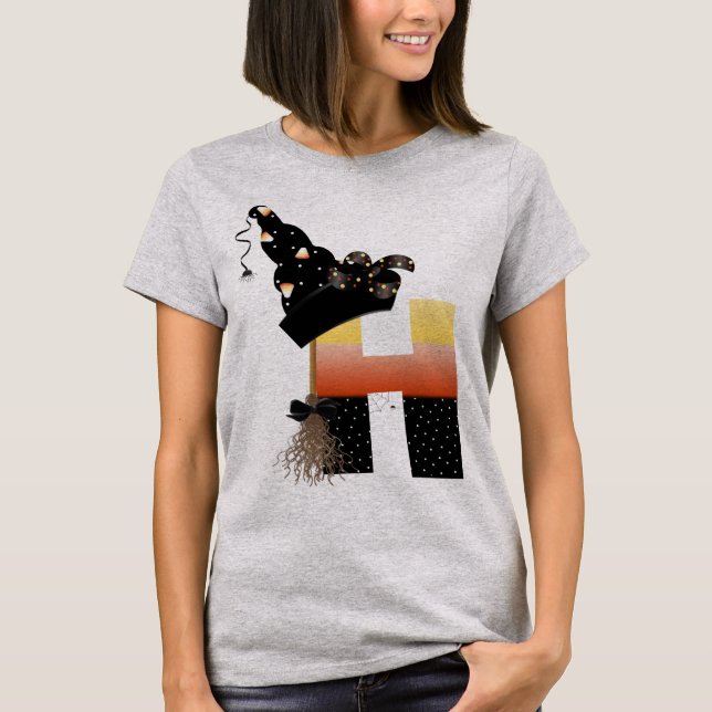 Camiseta Halloween Monograma - Letra H (Frente)