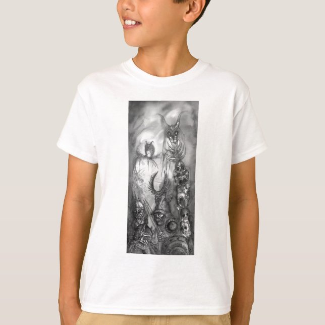 Camiseta HALLOWEEN MONSTERS / ORK WAR Black White Fantasy (Frente)