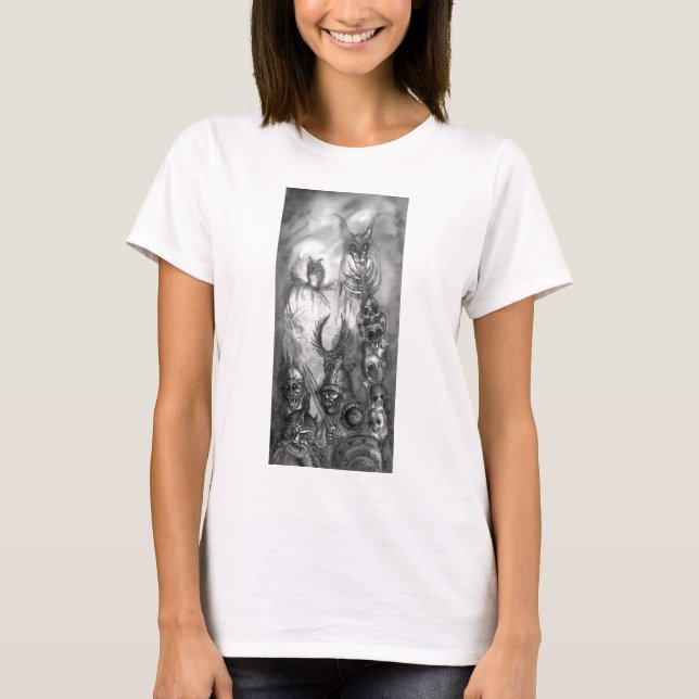 Camiseta HALLOWEEN MONSTERS / ORK WAR Black White Fantasy (Frente)