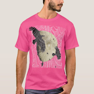 Camiseta Halloween Moon Crows E Cobweb
