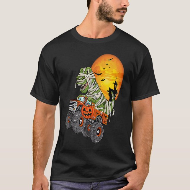 Camiseta Halloween Mummy Rex Monster Truck  1 (Frente)