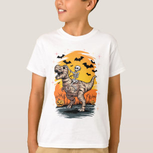 Camiseta Halloween Mummy T-Rex Skeleton T-Shirt Spooky Gift