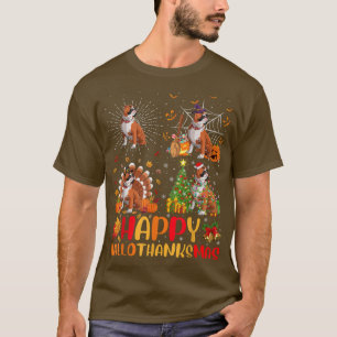 Camiseta Halloween Natal Engraçado Cachorro Inglês Hallotha