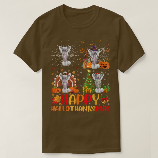 Camiseta Halloween Natal Engraçado Chinês Crequeira (Frente do Design)
