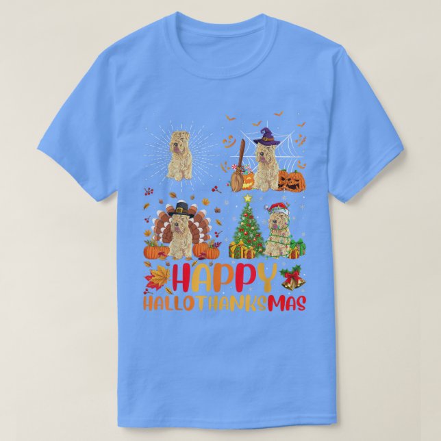 Camiseta Halloween Natal Engraçado Rodinho Terrier Dog Hall (Frente do Design)