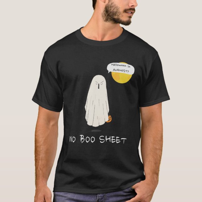 Camiseta Halloween No August Pun | Fantasma, SEM FOLHA (Frente)