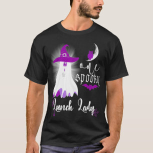 Camiseta Halloween One Spooky Lunch Lady Cute Ghost Witch C