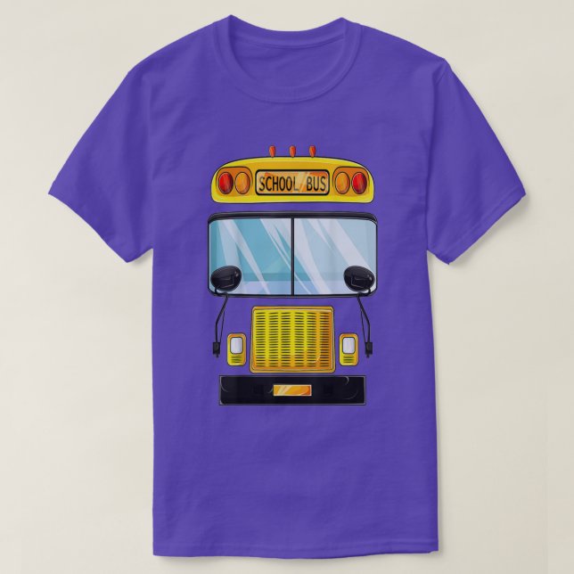 Camiseta Halloween, ônibus escolar, fantasia, ônibus, crian (Frente do Design)
