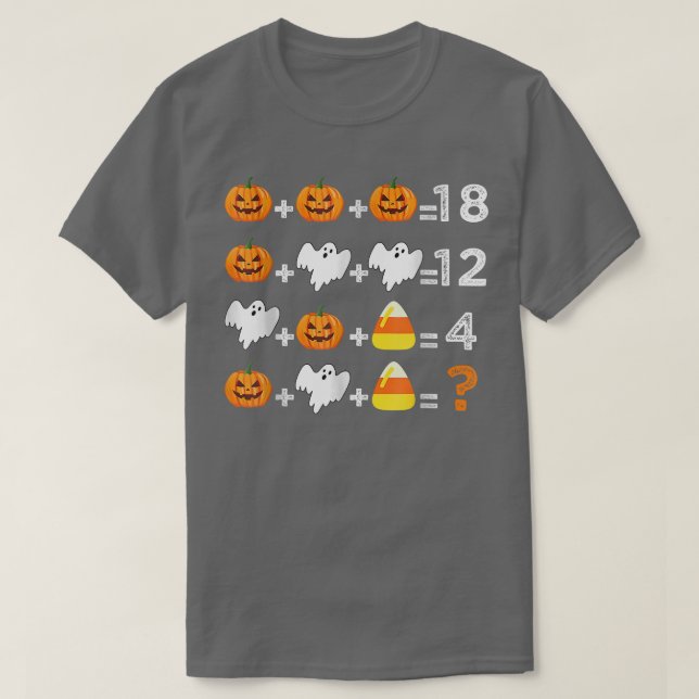 Camiseta Halloween Ordem De Operações Teste Mães De Profess (Frente do Design)