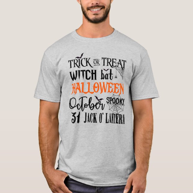 Camiseta Halloween - outubro - Texto das Bruxas (Frente)