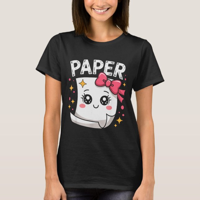 Camiseta Halloween Paper Scissors Rock Matching Cute Paper  (Frente)