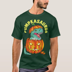 Camiseta Halloween para Meninos Pumpkasaurus Dinossaur Pump