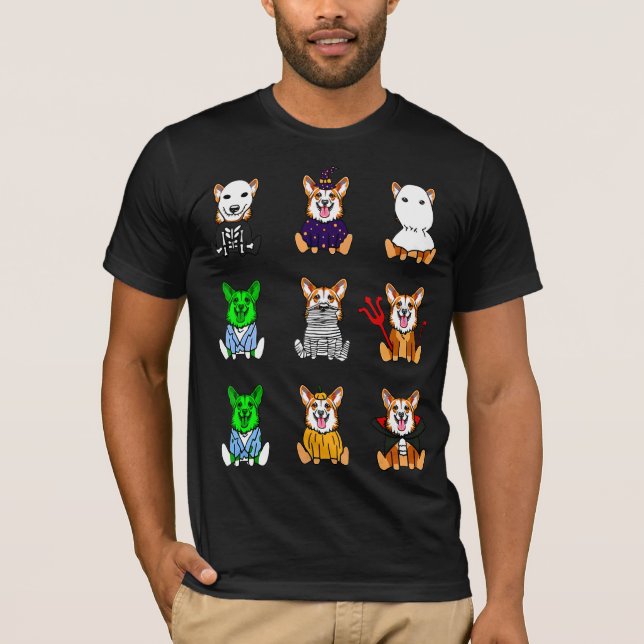 Camiseta Halloween Pembroke Welsh Corgi (Frente)