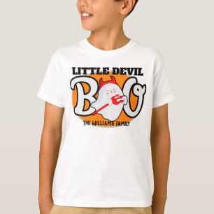Camiseta Halloween Pequeno Diabo Boo Menino Família Coorden