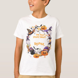 Camiseta Halloween Pequeno Pé, Spooky Doce Chá de fraldas B