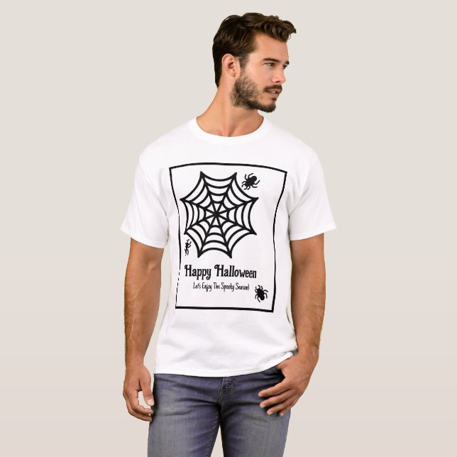 Camiseta Halloween personalizado da teia (Frente Completa)
