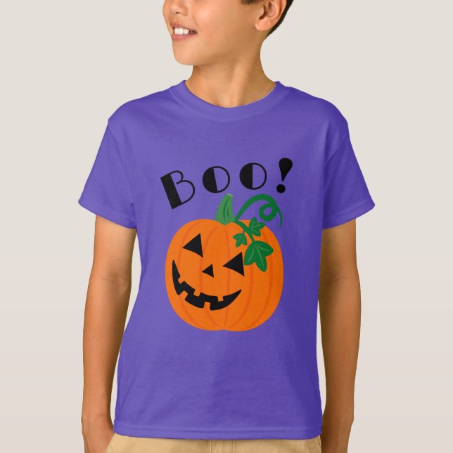Camiseta Halloween Personalizado Jack O Lantern Boo (Frente)