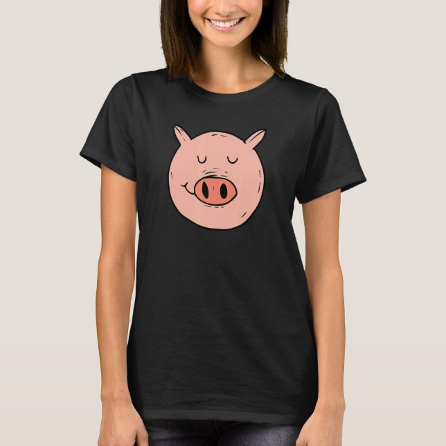 Camiseta Halloween Pig Face u2013 Spooky Season Fanatic Hol (Frente)