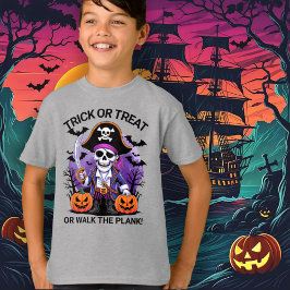 Camiseta Halloween Pirate Trick or Treat or Walk the Plank
