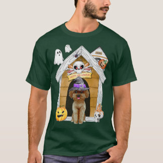 Camiseta Halloween Poodle Dog Witch Assombrou Casa