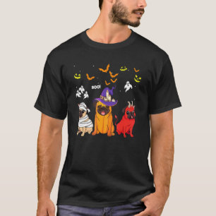 Camiseta Halloween Pug Dog Lovers Mummy Witch Demon Costume