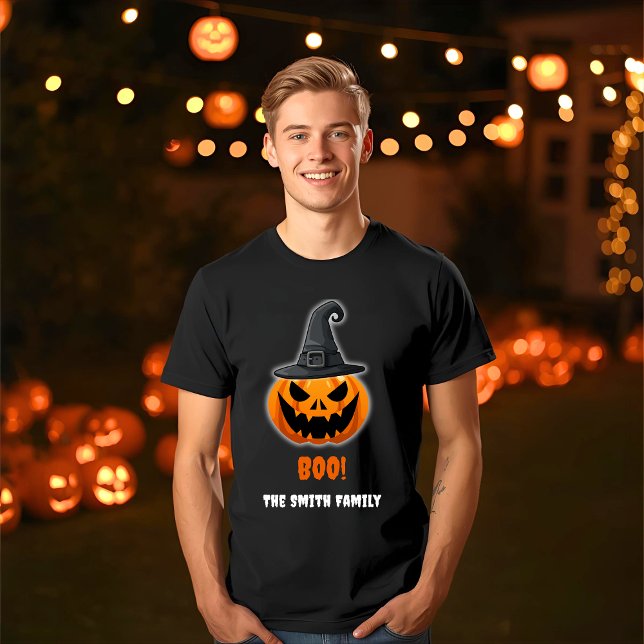Camiseta Halloween Pumpkin "BOO!" - Nome Personalizado (Criador carregado)